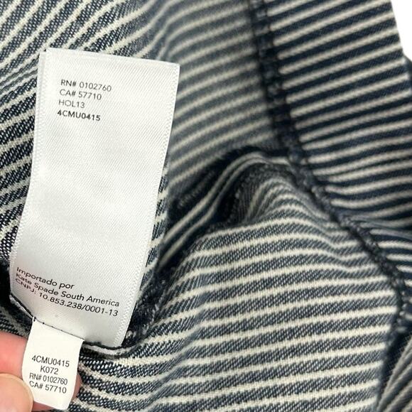 Kate Spade Saturday Navy & White Stripe Layover Slit Front Mini Skirt Womens 4 - Picture 5 of 6